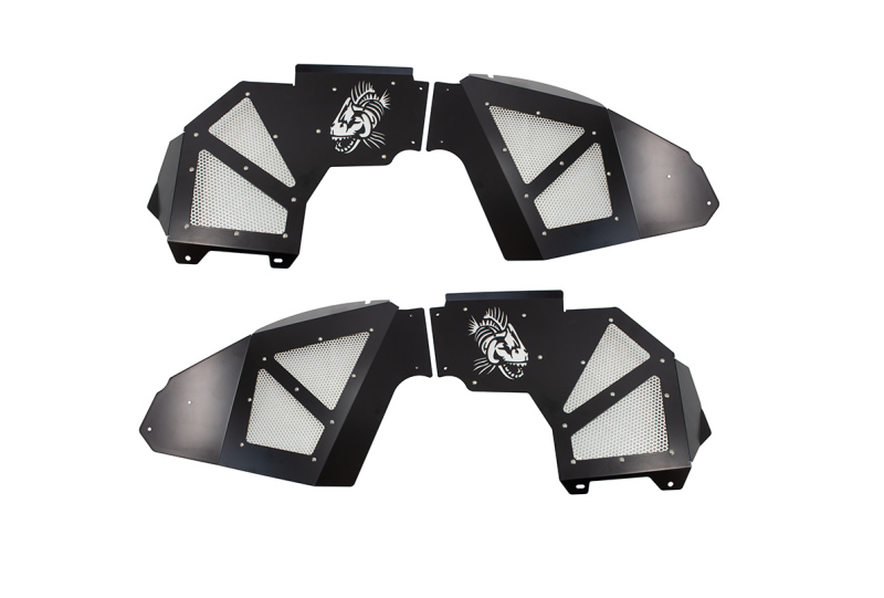 Jeep Gladiator JT Fender Liners - Front - Fishbone Offroad - Aluminum Powder Coated - Black - `20-`27